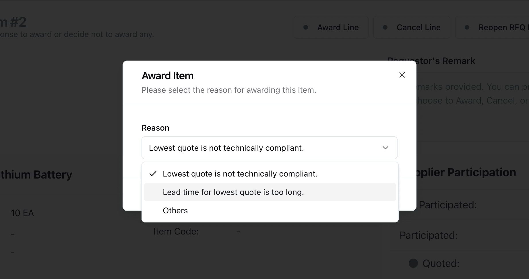 Compliance Agent: Select decision and reason