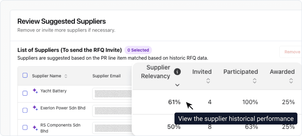RFQ Step 2: AI Supplier Sourcing